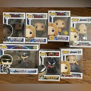 Funko Pop Lot of 7 Captain Marvel Themed Pops New in Box Open to Offers